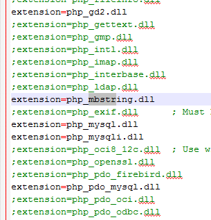 enabled extension mbsting php