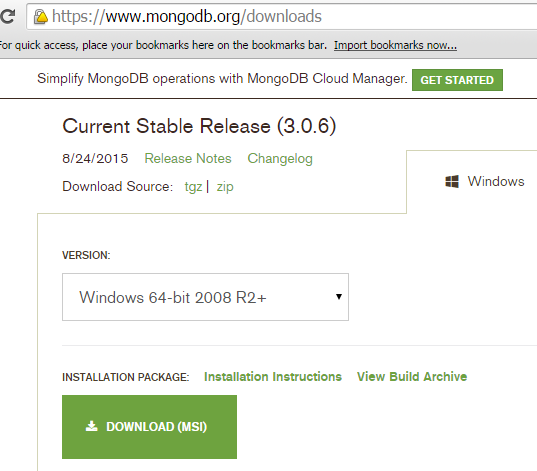 download mongodb for windows 7 64 bit zip